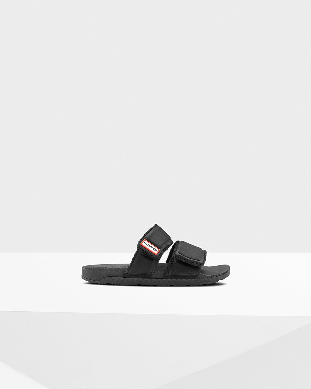 Hunter Original Double Strap Slides - Cheap Online Womens Black - GFTWSZ731